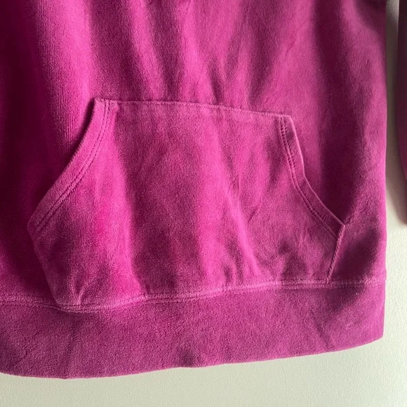 Forever 21 Girls 3/4 Length Sleeve Fuchsia and Black Hoodie - Size 5/6 - Picture 4 of 9